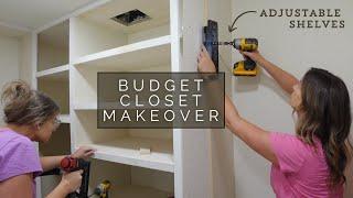 BUDGET CLOSET MAKEOVER | Adjustable Shelves + Face Frames