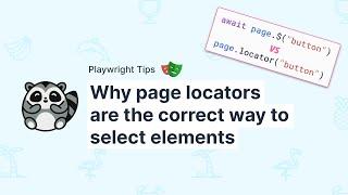 Page locators are the better way to select elements in Playwright