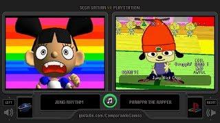 PaRappa the Rapper (Sega Saturn vs Playstation) Side by Side Comparison