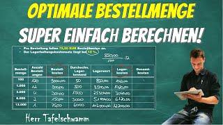 Optimale Bestellmenge mithilfe der Tabelle und einer Formel exakt und super einfach berechnen!