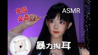 ASMR 暴力掏耳朵，萌新慎入~Aggressive Ear Cleaning, Not for Beginners~