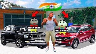 Franklin and ShinChan and BlackChan buying New Creta & KIA Indian cars in GTA 5 | GTA 5 INDIANS CARS