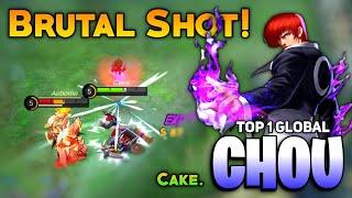 Brutal Shot! Chou Offlane Gameplay [ Top 1 Global Chou Best Build 2021 ] By Cake. - Mobile Legends