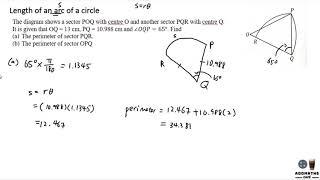 Length of an arc of a circle