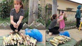 120 Day: Harvest vegetables go to Market Sell - A single mother and her daughter harvest crops