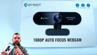  eMeet NOVA 1080P Webcam mit 2 Mikrofonen | Plug & Play + 360 °Drehung | Skype, Zoom, Streaming ...