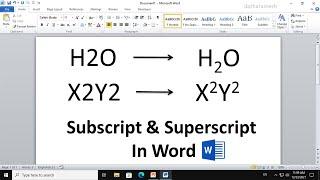 Shortcut Key for Subscript & Superscript In MS Word