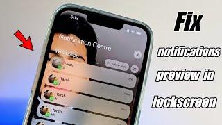 How to show notifications preview in lockscreen  using Face id