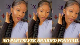 KNEE LENGTH, BRAIDED no part SLEEK PONYTAIL | THICK BRAID TUTORIAL️| MIONEKA G