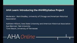 Introducing the AHR Syllabus Project