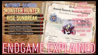 ENDGAME EXPLAINED! MONSTER HUNTER RISE SUNBREAK! ANOMALY RESEARCH + QURIOUS CRAFTING EXPLANATION!