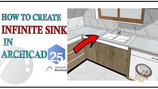 INFINITE SINK IN ARCHICAD #archicad #interiordesigner #sink #infinite