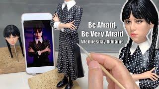 Wednesday Addams sculpture handmade from polymer clay, full sculpturing process【Clay Artisan JAY】