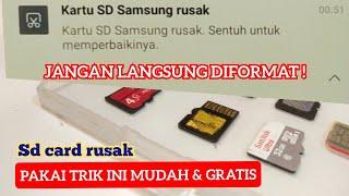 Cara memperbaiki sd card yang tidak terbaca di hp | solusi kartu sd rusak tidak bisa diformat