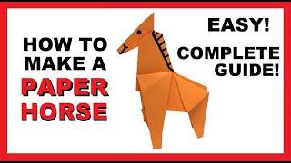 Easy Origami HORSE / PONY | How to make - Complete Paper Fold Guide! Basic Simple