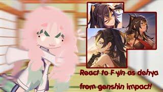 Hashiras react to f y/n as Dehya from genshin impact! (NO GYOMEI AND TENGEN)