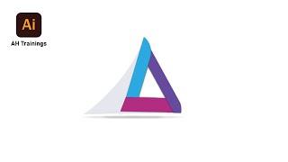Create Modern logo / How to make Triangle logo in illustrator / How to Create logo / AH trainings