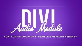 Divi Audio Module How add any audio by link or stream server link