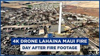 DAY AFTER FIRE FOOTAGE: 4K Drone Lahaina Maui Fire - Longest & Most Detailed Aerial View