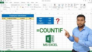 How to use COUNTIF Formula in Microsoft Excel | COUNTIF Function in Excel