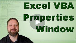 Excel VBA Visual Basic Editor Properties Window