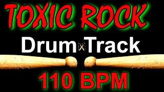 Toxic Rock Drum Track, 110 BPM, Instrumental Drum Beat for Bass Guitar Backing Tracks Beat  562