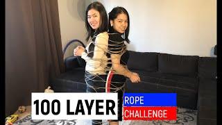 100 Layers of Rope Challenge | back to back challenge | try to escape