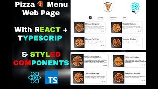 Pizza Menu Web Page | REACT + TYPESCRIPT + STYLED-COMPONENT | React TypeScript Project PART - 1