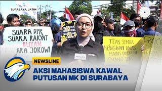 Unjuk Rasa Mahasiswa Kawal Putusan MK di Surabaya