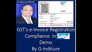 GST's e-Invoice Verification/ Invoice Registration through SAP- By G-Inditure SAP Consulting