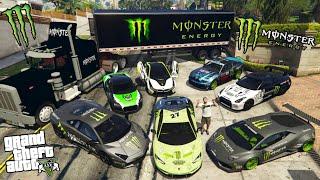 GTA 5 - Stealing Monster Energy Luxury Cars With Michael | (GTA V Real Life Cars #72)