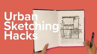 Urban Sketching HACKS PART 1 | How you can create better urban sketches | Winsor and Newton, Uniball