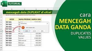 cara mencegah data duplikat di excel