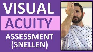 Visual Acuity Test with Snellen Eye Chart Exam | Cranial Nerve 2 Assessment Nursing