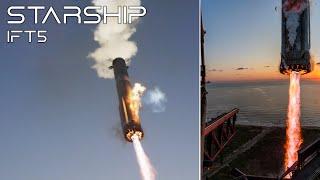 Starship IFT5 Analyse: Starship Booster beim Landeanflug vom Startturm aufgefangen!