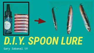 (TUTORIAL/D.I.Y)HOW TO MAKE SPOON LURE LIKE SARDINES FISH USING STICKER AND RISEN.