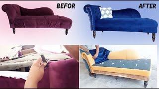 DIY | How to Reupholster a Chaise Lounge | chester sofa!