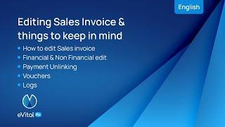 Editing Sales Invoice with Financial & Non Financial edit | English_eVitalRx