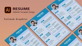 How to Design a Resume Template in Adobe Illustrator | CV Design tutorial | Create CV Resume Design