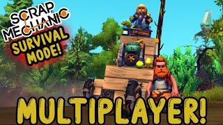GETTING STARTED & MAKING A VEHICLE!! Scrap Mechanic Survival - MULTIPLAYER!