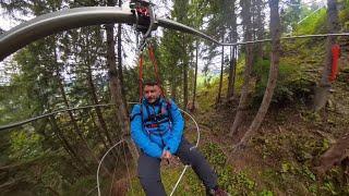 Ride on Fly Line Pfingstegg in Grindelwald Switzerland Insta360 x4