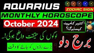 Aquarius October 2024|Burj Dilo|Monthly Horoscope|October ka mahina Kaisa rahega|Astrology|Hindi|