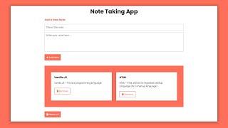 Note Taking App | Vanilla JS Project