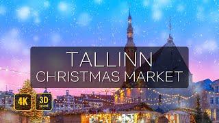 Tallinn Christmas Market Walk | December 2023 | 4K 60 | 3D Sound