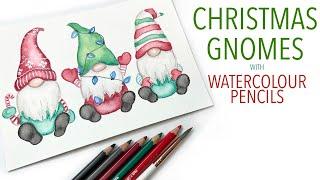 Watercolour Pencil Christmas Gnomes!