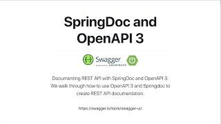 Documenting Spring boot REST API with SpringDoc and OpenAPI 3.