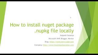 How to install nuget package .nupkg file locally