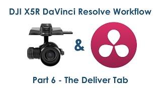 DJI X5R RAW DaVinci Resolve Workflow // PART 6 - Deliver Tab