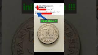 Koin 50 Rupiah Cendrawasih Tahun 1971 gagal mimpi kaya. Uang kuno Indonesia