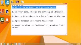 How to Hide Bandicam Logo/Watermark In Your Recording!
